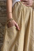 Arbi Gingham 7/8 Barrel Pant Mustard