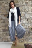 Arbi Gingham 7/8 Barrel Pant Navy