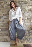 Arbi Gingham 7/8 Barrel Pant Navy