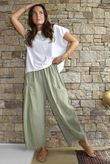 Arbi Gingham 7/8 Barrel Pant Olive