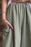 Arbi Gingham 7/8 Barrel Pant Olive