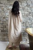 Arbi Gingham Artist Peasant Dress Camel