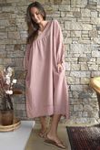 Arbi Gingham Artist Peasant Dress Indian Red
