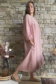 Arbi Gingham Artist Peasant Dress Indian Red