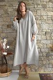 Arbi Gingham Artist Peasant Dress Mocha