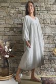 Arbi Gingham Artist Peasant Dress Mocha