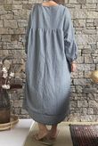 Arbi Gingham Artist Peasant Dress Navy