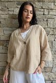 Arbi Gingham Box Jacket Camel