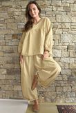 Arbi Gingham Peasant Smock Blouse Mustard