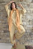 Arbi Gingham Peasant Smock Blouse Mustard