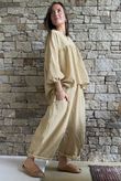 Arbi Gingham Peasant Smock Blouse Mustard