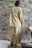 Arbi Gingham Peasant Smock Blouse Mustard