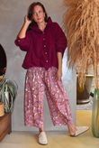 Arbi Needlecord Bomber Blouse Aubergine