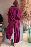 Arbi Needlecord Bomber Blouse Aubergine