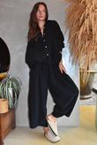 Arbi Needlecord Cocoon Blouse Black