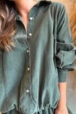 Arbi Needlecord Cocoon Blouse Khaki