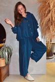 Arbi Needlecord Cocoon Blouse Navy