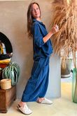 Arbi Needlecord Cocoon Blouse Navy