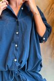Arbi Needlecord Cocoon Blouse Navy