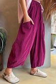 Arbi Needlecord Relaxed Barrel Pant Aubergine