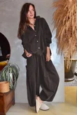 Arbi Needlecord Relaxed Barrel Pant Chocolate