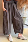 Arbi Needlecord Relaxed Barrel Pant Chocolate