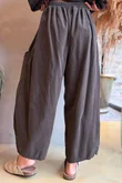 Arbi Needlecord Relaxed Barrel Pant Chocolate
