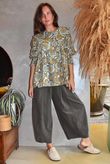 Arbi Needlecord Relaxed Barrel Pant Khaki
