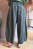 Arbi Needlecord Relaxed Barrel Pant Khaki