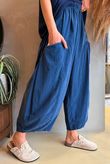 Arbi Needlecord Relaxed Barrel Pant Navy