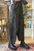Arbi Needlecord Tartan Barrel Pant Charcoal
