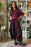 Arbi Needlecord Tartan Barrel Pant Fig