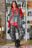 Babushka Folke Embroidery Shawl Scarf Grey Marl