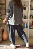 Bailey Quilt And Crochet Jacket Charcoal