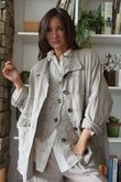 Bailey Quilt And Crochet Jacket Stone