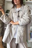 Bailey Quilt And Crochet Jacket Stone