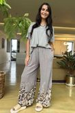 Baku Linen Blend Ombre Pant Mocha /3 