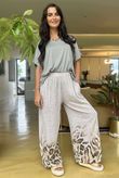Baku Linen Blend Ombre Pant Stone /7 