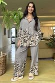 Baku Linen Blend Ombre Shirt Mocha - 