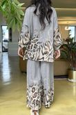 Baku Linen Blend Ombre Shirt Mocha - 