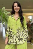 Baku Linen Blend Ombre Shirt Olive - 