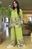 Baku Linen Blend Ombre Shirt Olive - 