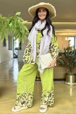 Baku Linen Blend Ombre Shirt Olive - 