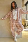 Bandana B Kimono Sweatshirt Jacket Antique Rose