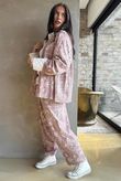 Bandana B Kimono Sweatshirt Jacket Antique Rose
