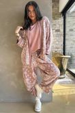 Bandana B Kimono Sweatshirt Jacket Antique Rose