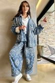 Bandana B Kimono Sweatshirt Jacket Denim