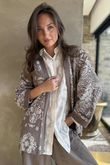 Bandana B Kimono Sweatshirt Jacket Mocha