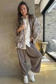 Bandana B Kimono Sweatshirt Jacket Mocha