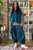Basso Baby Cord Shirring Genie Pant Deep Teal